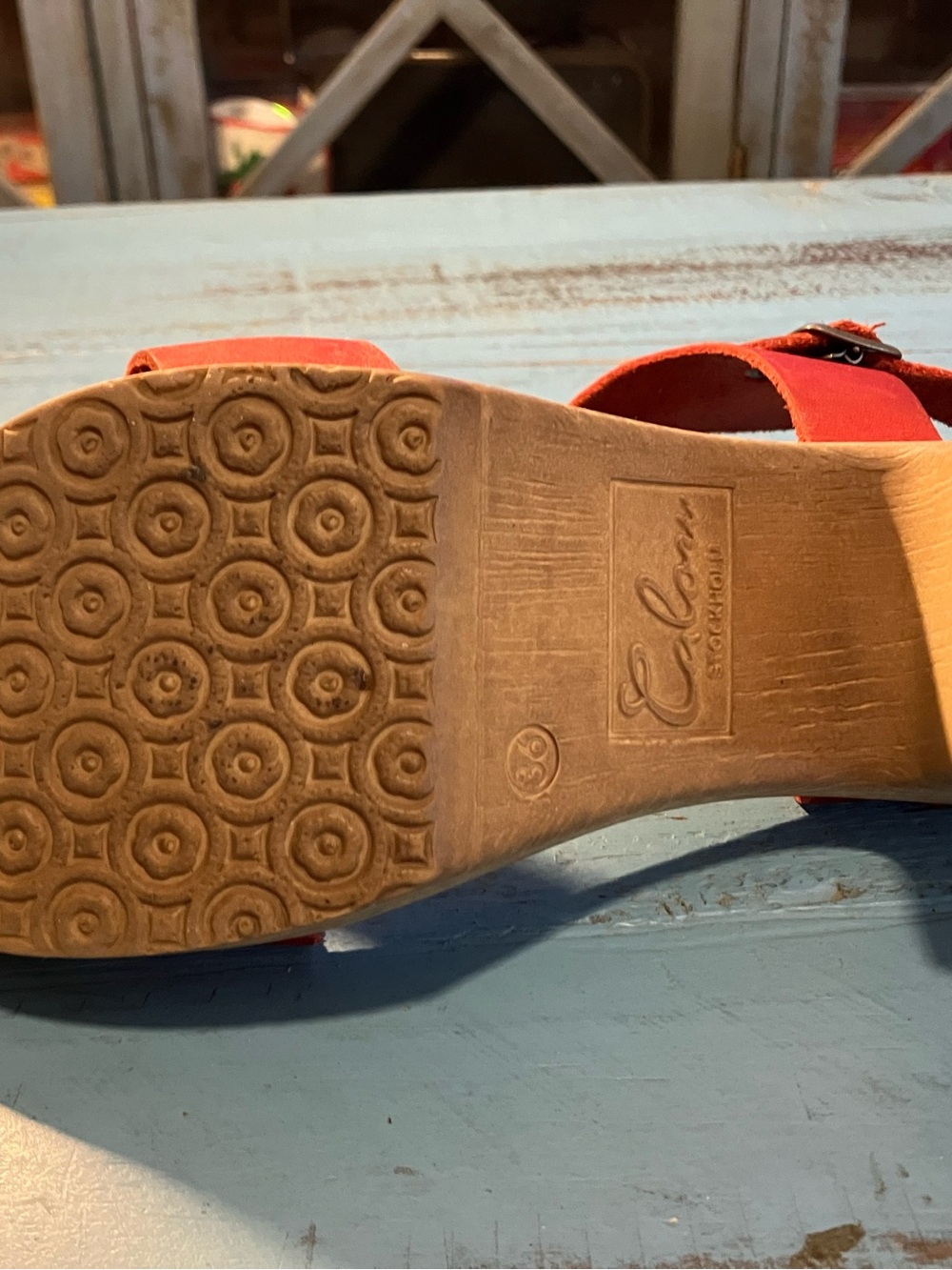 Calou Red Leather Comfortable Flex Clog - Picture 12 of 15
